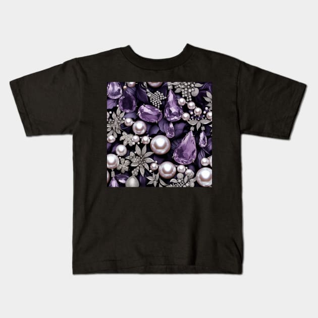 Jewelry Pattern Kids T-Shirt by Enchanted Reverie